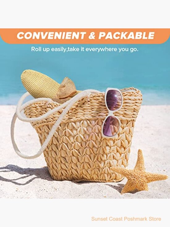 Wide Brim Straw Sun Hat Packable UPF 50+ UV Protection main image 6